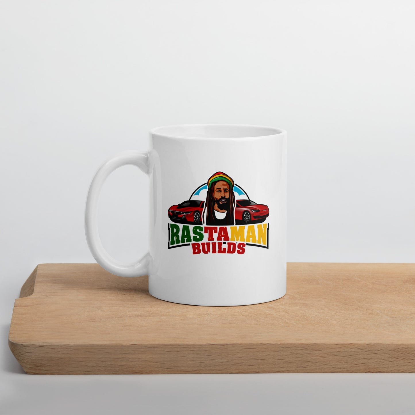 Rastaman White glossy mug