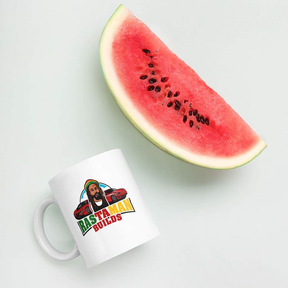 Rastaman White glossy mug