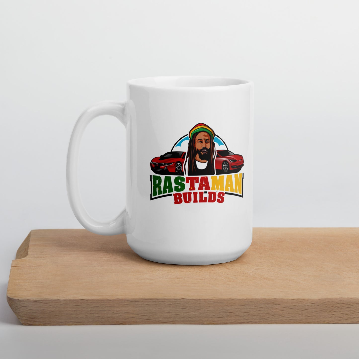 Rastaman White glossy mug